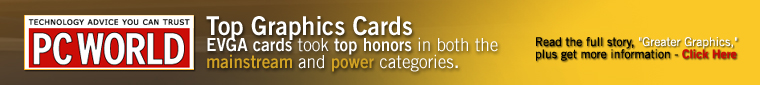 PCWorld Top Graphics Cards - EVGA cards took top honors in both the mainstream and power categories.